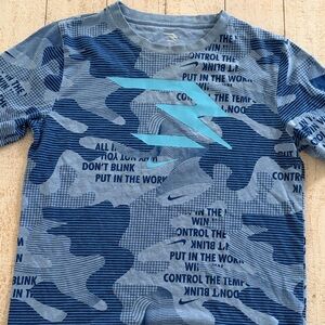 Nike Kids Camo Blue Tee